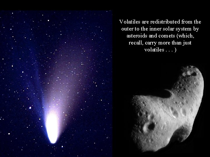 Volatiles are redistributed from the outer to the inner solar system by asteroids and