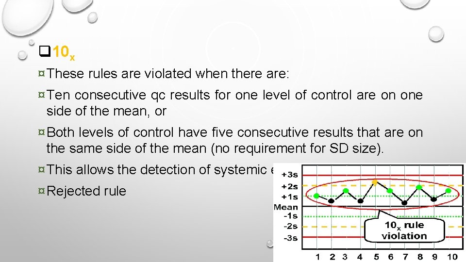 q 10 x ¤ These rules are violated when there are: ¤ Ten consecutive