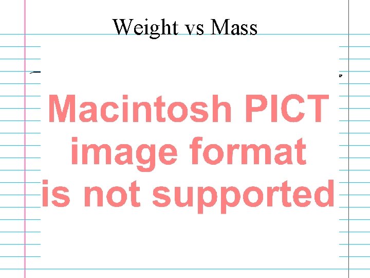 Weight vs Mass 
