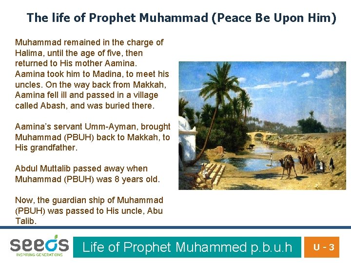 The life of Prophet Muhammad (Peace Be Upon Him) Muhammad remained in the charge