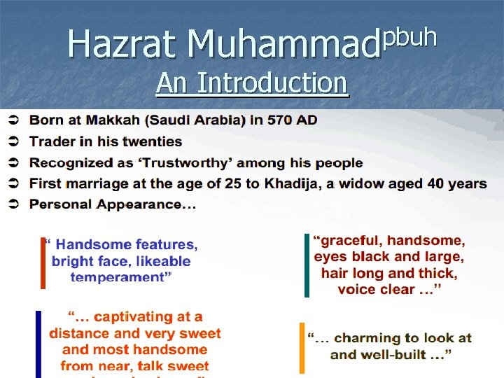 Hazrat pbuh Muhammad An Introduction 