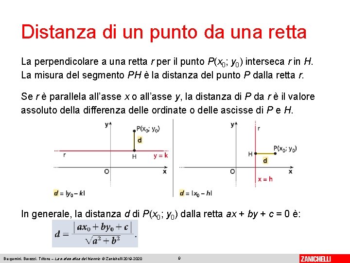 Distanza di un punto da una retta La perpendicolare a una retta r per