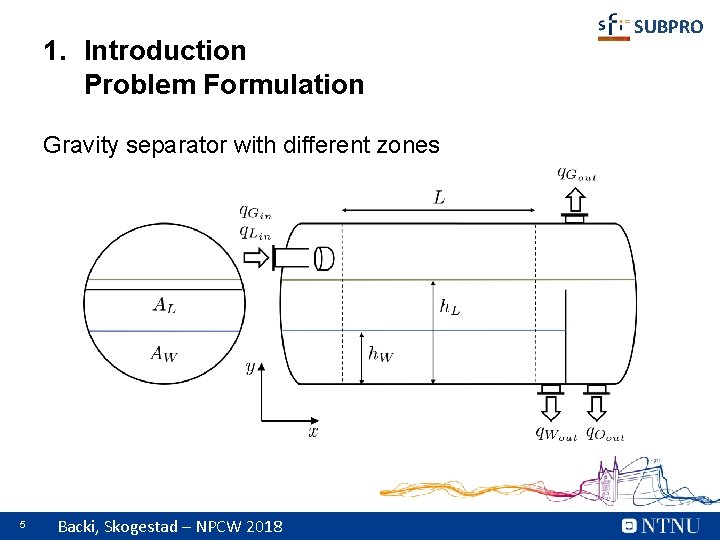 1. Introduction Problem Formulation Gravity separator with different zones 5 Backi, Skogestad – NPCW