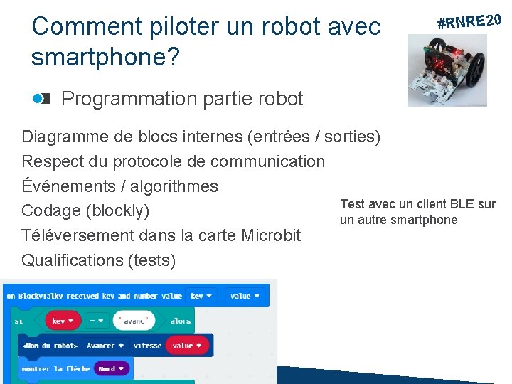 Comment piloter un robot avec smartphone? #RNRE 20 Programmation partie robot Diagramme de blocs