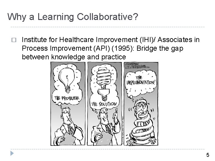 Why a Learning Collaborative? � Institute for Healthcare Improvement (IHI)/ Associates in Process Improvement