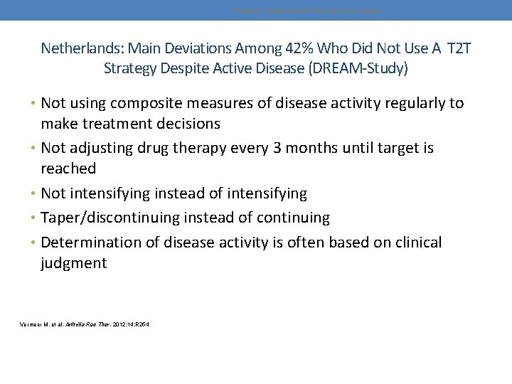 Company Confidential © 2019 Eli Lilly and Company Netherlands: Main Deviations Among 42% Who