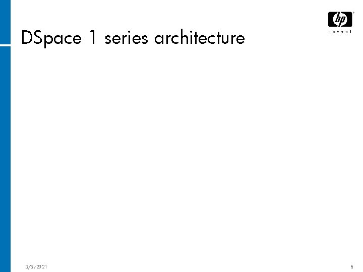 DSpace 1 series architecture 3/5/2021 8 
