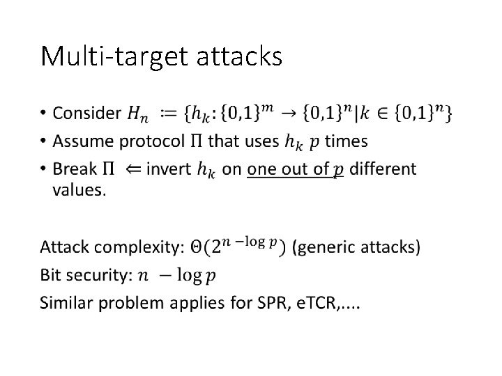 Multi-target attacks • 