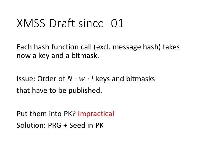 XMSS-Draft since -01 • 