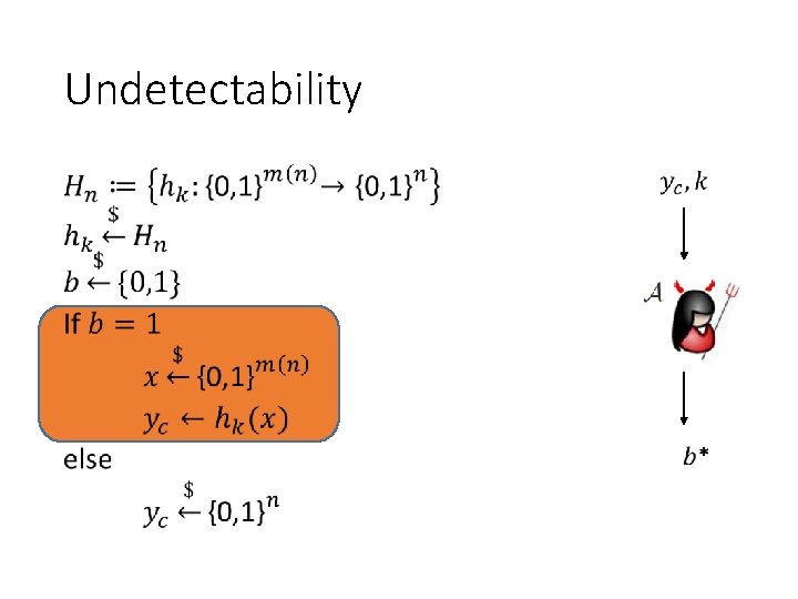 Undetectability • 