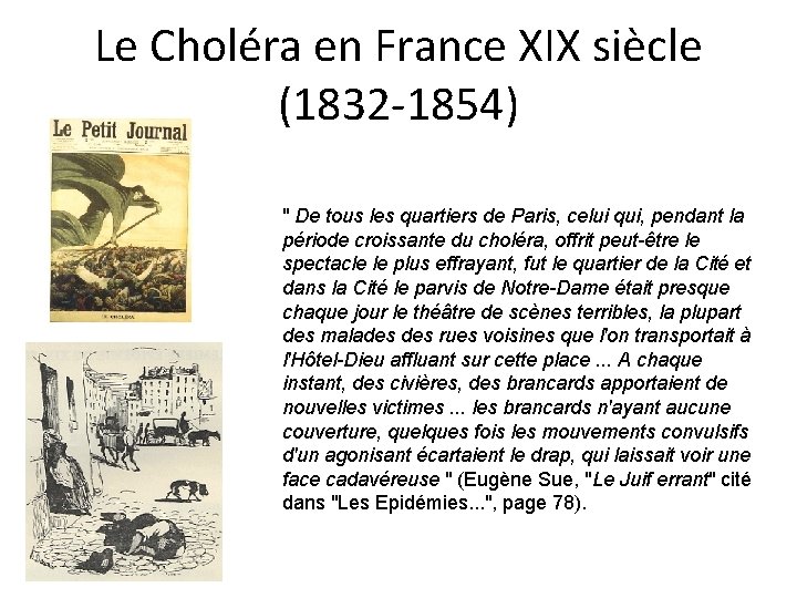 Le Choléra en France XIX siècle (1832 -1854) " De tous les quartiers de