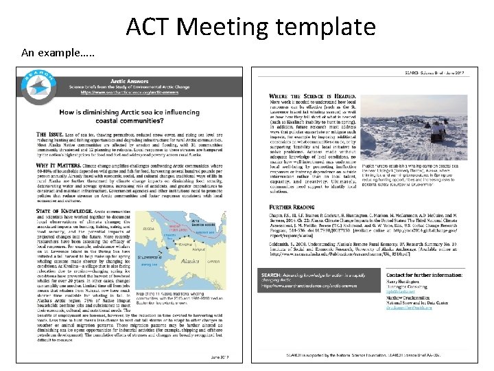 ACT Meeting template An example…. . 