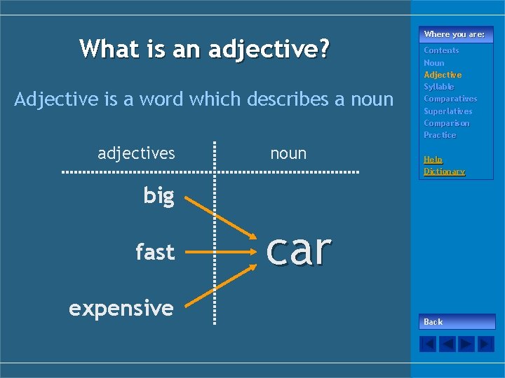 What is an adjective? Adjective is a word which describes a noun adjectives noun
