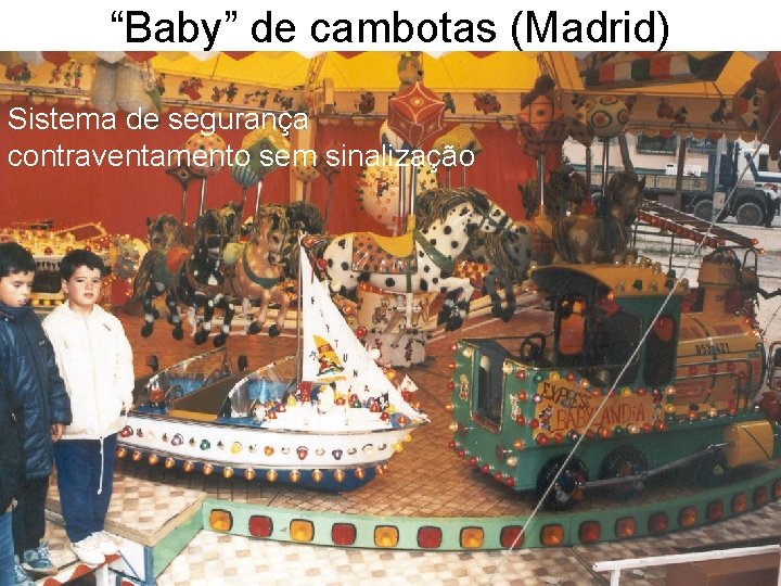 “Baby” de cambotas (Madrid) Sistema de segurança contraventamento sem sinalização 