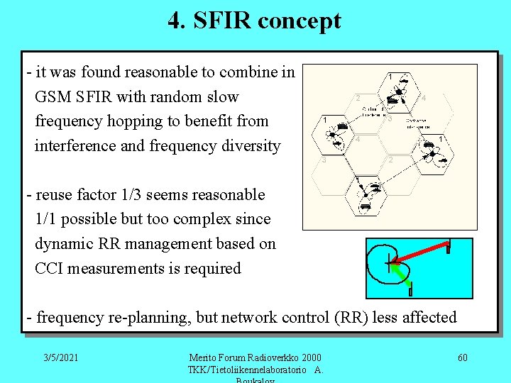 4. SFIR concept - it was found reasonable to combine in GSM SFIR with