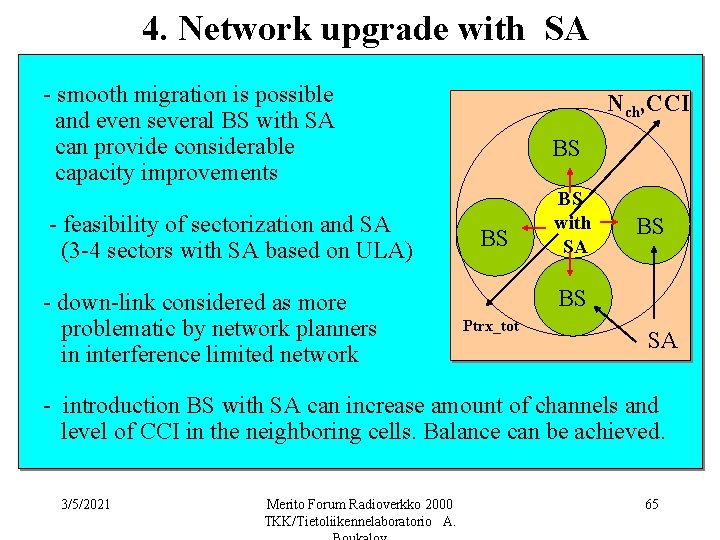 4. Network upgrade with SA - smooth migration is possible and even several BS
