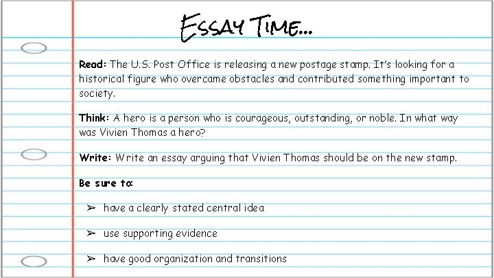 Essay Time. . . Read: The U. S. Post Office is releasing a new