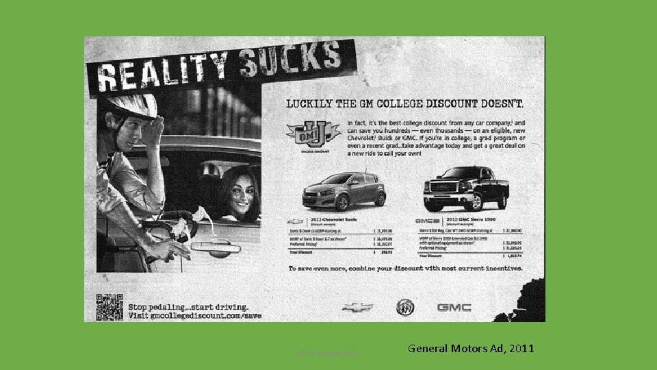 © Routledge 2013 General Motors Ad, 2011 