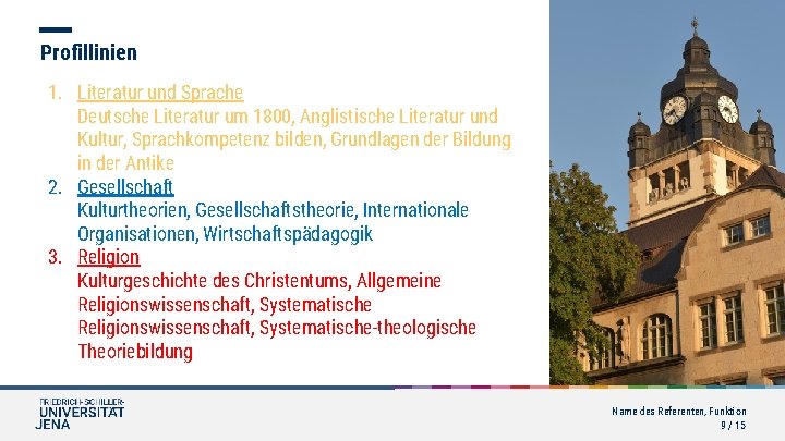 Profillinien 1. Literatur und Sprache Deutsche Literatur um 1800, Anglistische Literatur und Kultur, Sprachkompetenz