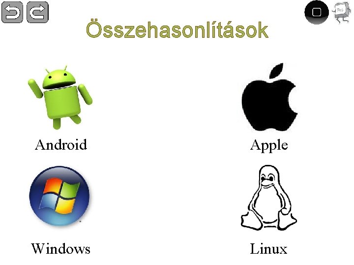 Összehasonlítások Android Apple Windows Linux 