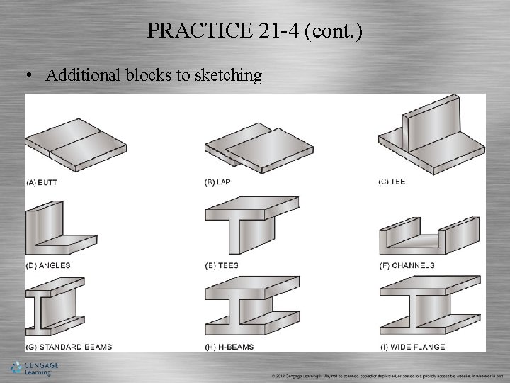 PRACTICE 21 -4 (cont. ) • Additional blocks to sketching 