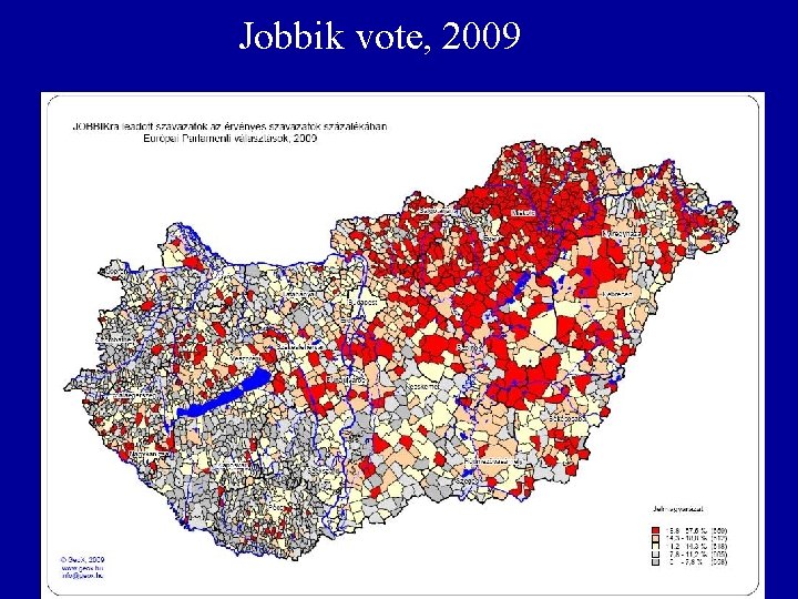 Jobbik vote, 2009 