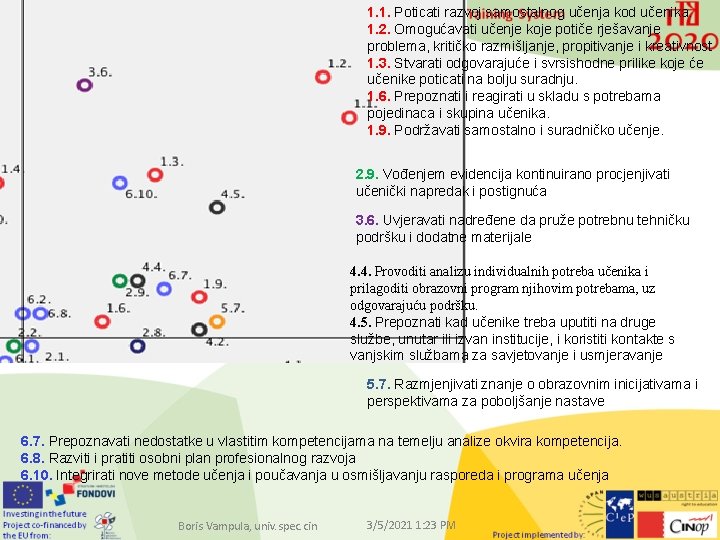 1. 1. Poticati razvoj samostalnog učenja kod učenika. 1. 2. Omogućavati učenje koje potiče