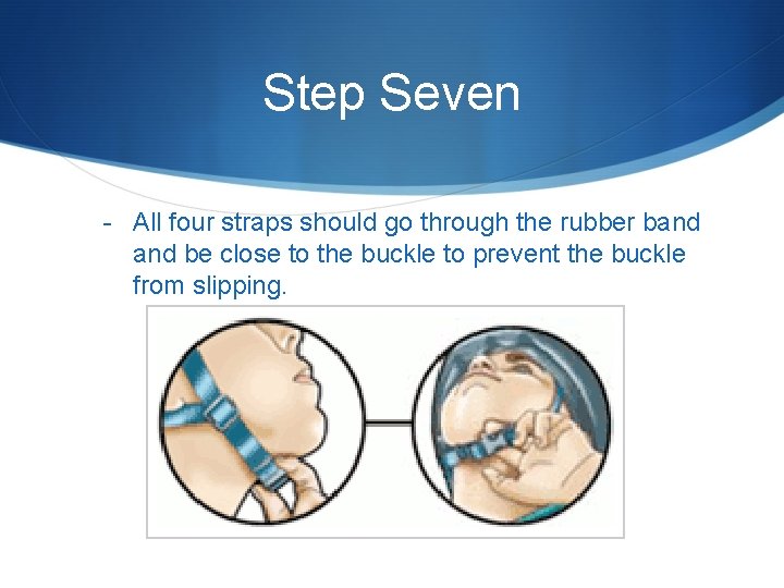 Step Seven - All four straps should go through the rubber band be close