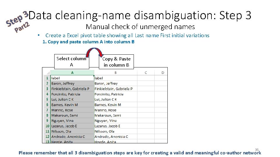 S 3 Data p te t 2 r a P cleaning-name disambiguation: Step 3