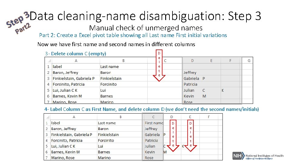 S 3 Data p te t 2 r a P cleaning-name disambiguation: Step 3