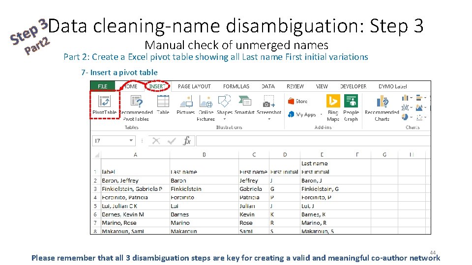 S 3 Data p te t 2 r a P cleaning-name disambiguation: Step 3