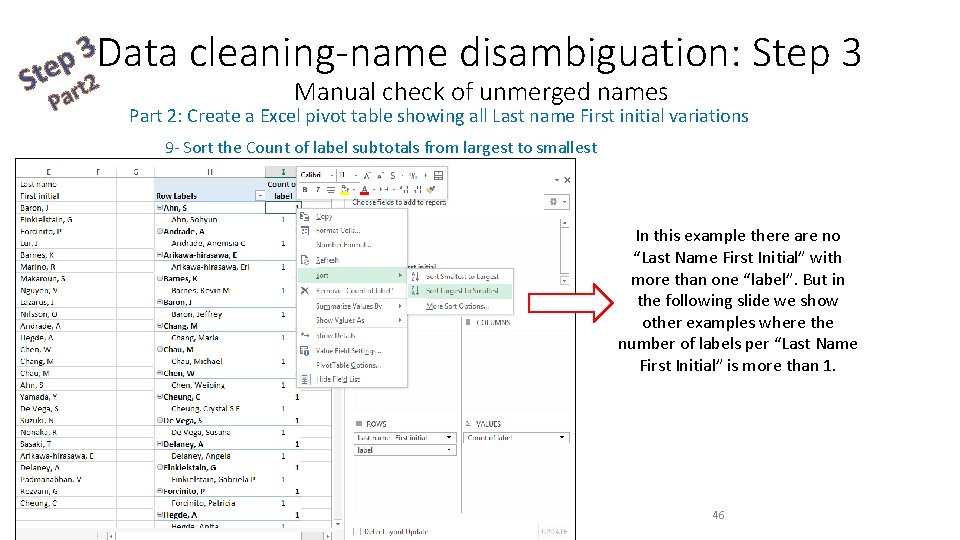 S 3 Data p te 2 t r Pa cleaning-name disambiguation: Step 3 Manual