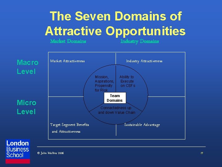 The Seven Domains of Attractive Opportunities Market Domains Macro Level Industry Domains Market Attractiveness