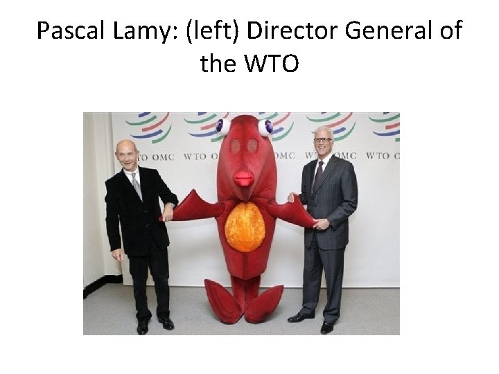 Pascal Lamy: (left) Director General of the WTO 