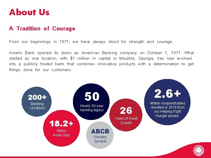 About Us A Tradition of Courage From our beginnings in 1971, we have always