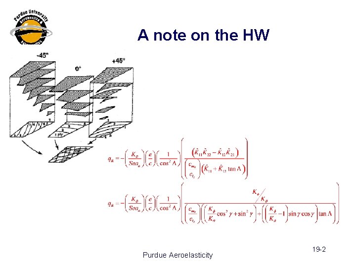 A note on the HW Purdue Aeroelasticity 19 -2 