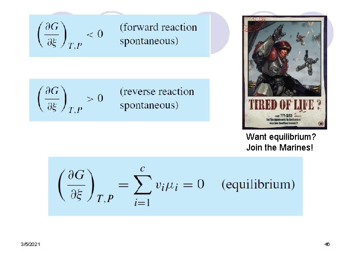 Want equilibrium? Join the Marines! 3/5/2021 46 