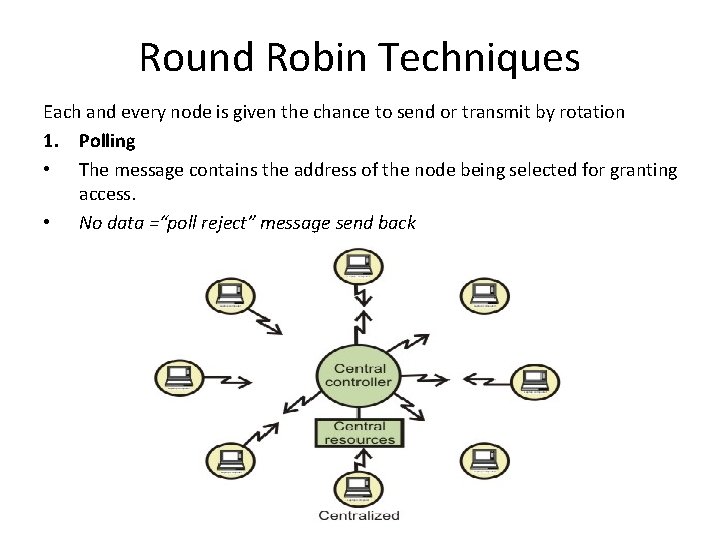 Round Robin Techniques Each and every node is given the chance to send or Round Robin Techniques Each and every node is given the chance to send or