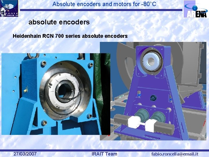 Absolute encoders and motors for -80°C absolute encoders Heidenhain RCN 700 series absolute encoders