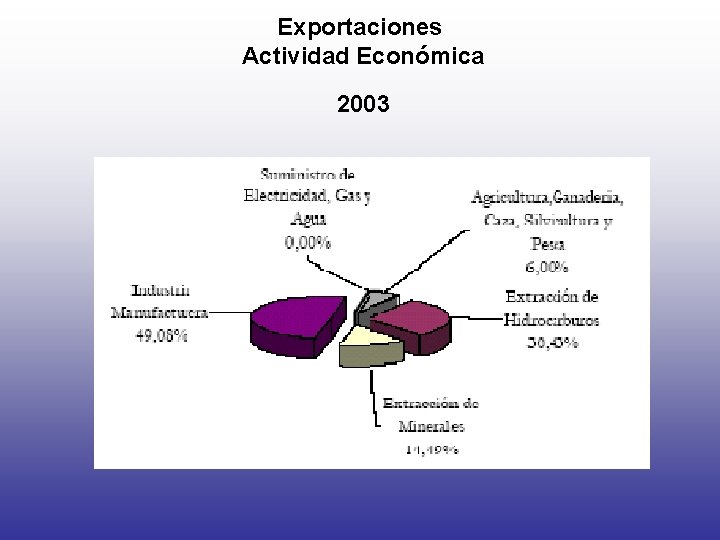 Exportaciones Actividad Económica 2003 