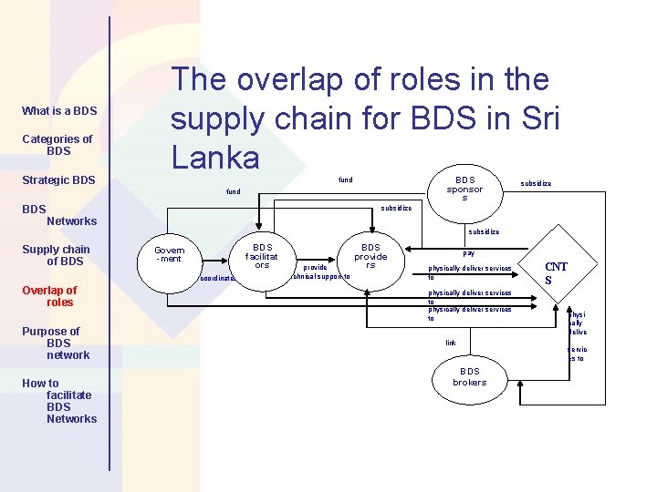 What is a BDS Categories of BDS Strategic BDS The overlap of roles in