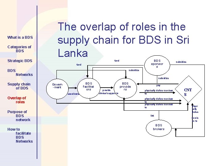 What is a BDS Categories of BDS Strategic BDS The overlap of roles in