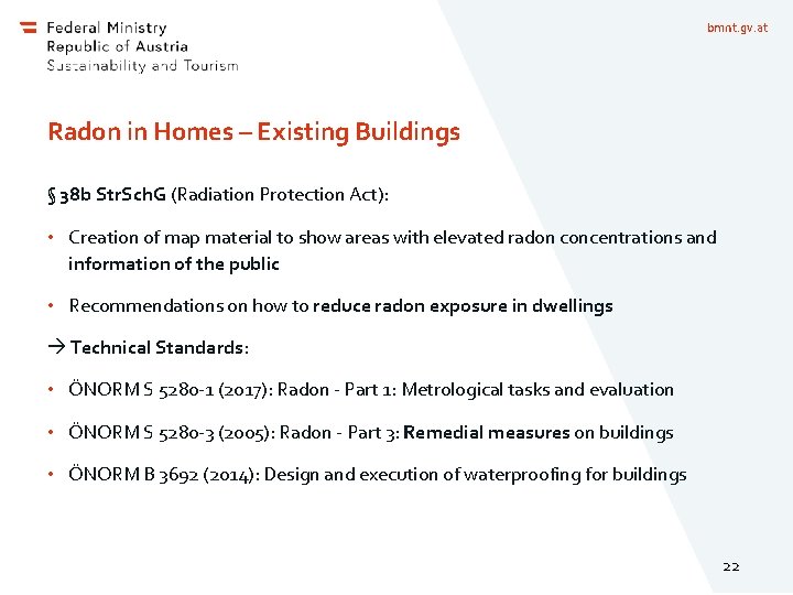 bmnt. gv. at Radon in Homes – Existing Buildings § 38 b Str. Sch.