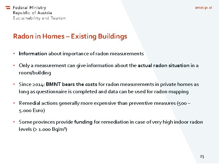 bmnt. gv. at Radon in Homes – Existing Buildings • Information about importance of