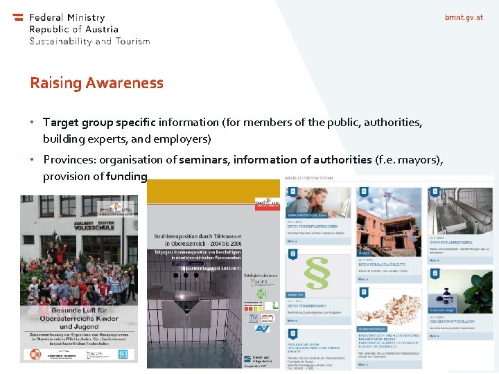 bmnt. gv. at Raising Awareness • Target group specific information (for members of the