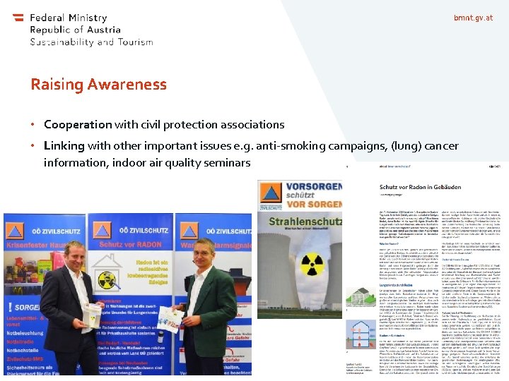 bmnt. gv. at Raising Awareness • Cooperation with civil protection associations • Linking with