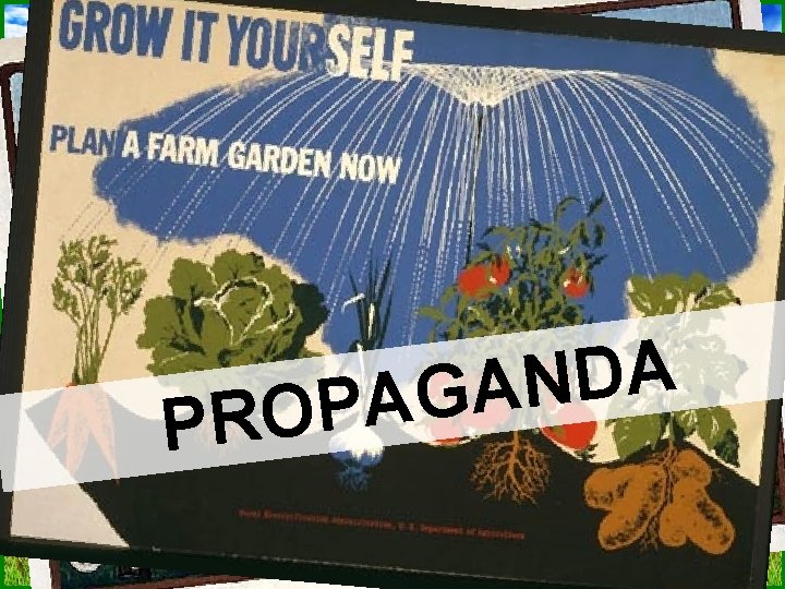 Victory Garden • The Food Administration, under Herbert Hoover--> responsible for increasing food production