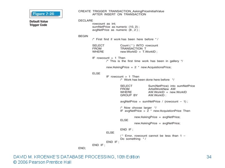 DAVID M. KROENKE’S DATABASE PROCESSING, 10 th Edition © 2006 Pearson Prentice Hall 34