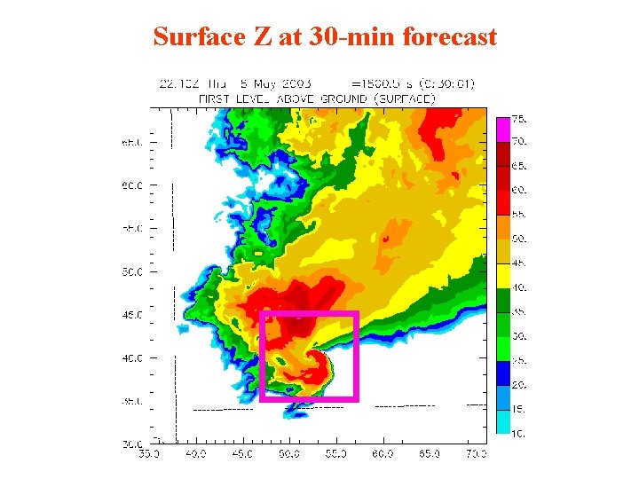 Surface Z at 30 -min forecast 