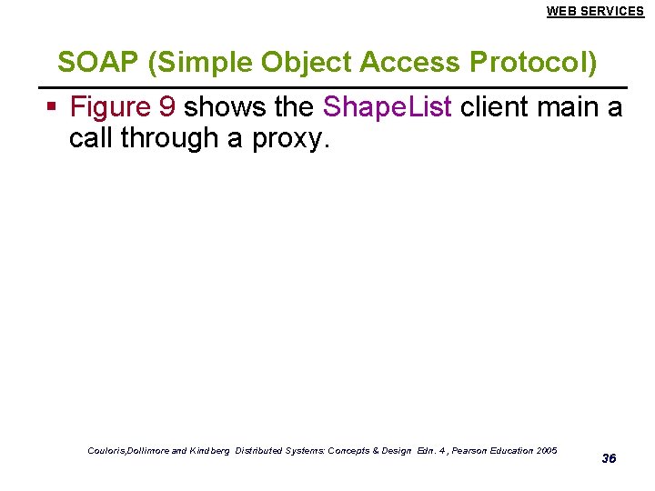 WEB SERVICES SOAP (Simple Object Access Protocol) § Figure 9 shows the Shape. List